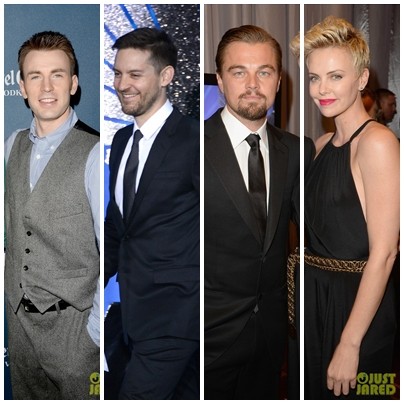 Sao Hollywood tề tựu tại GLAAD (từ trái qua): Chris Evan, Tobey Margue, Leonardo DiCaprio, Charlize Theron.